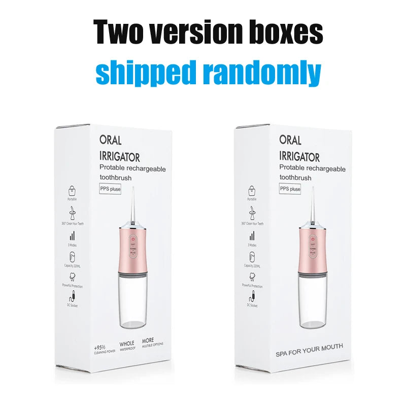Oral Irrigator Portable Dental Water Flosser USB Rechargeable Water