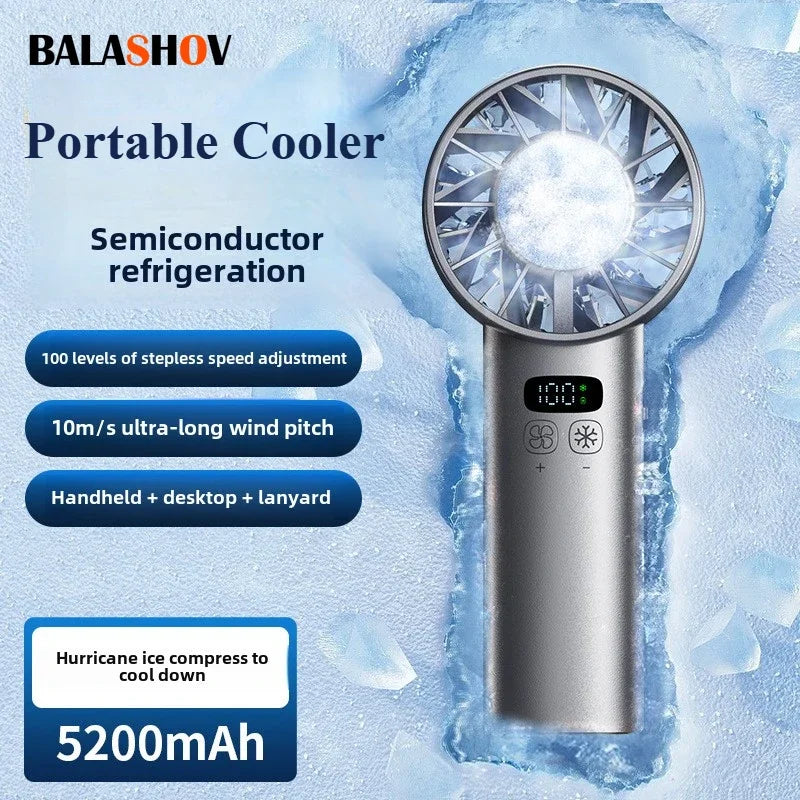 Ice compress high-speed cooling fan handheld fans USB Rechargeable