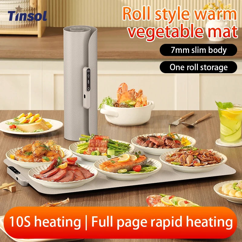 TINSOL New Food Insulation Mat Foldable Silicone Heating Pad Portable